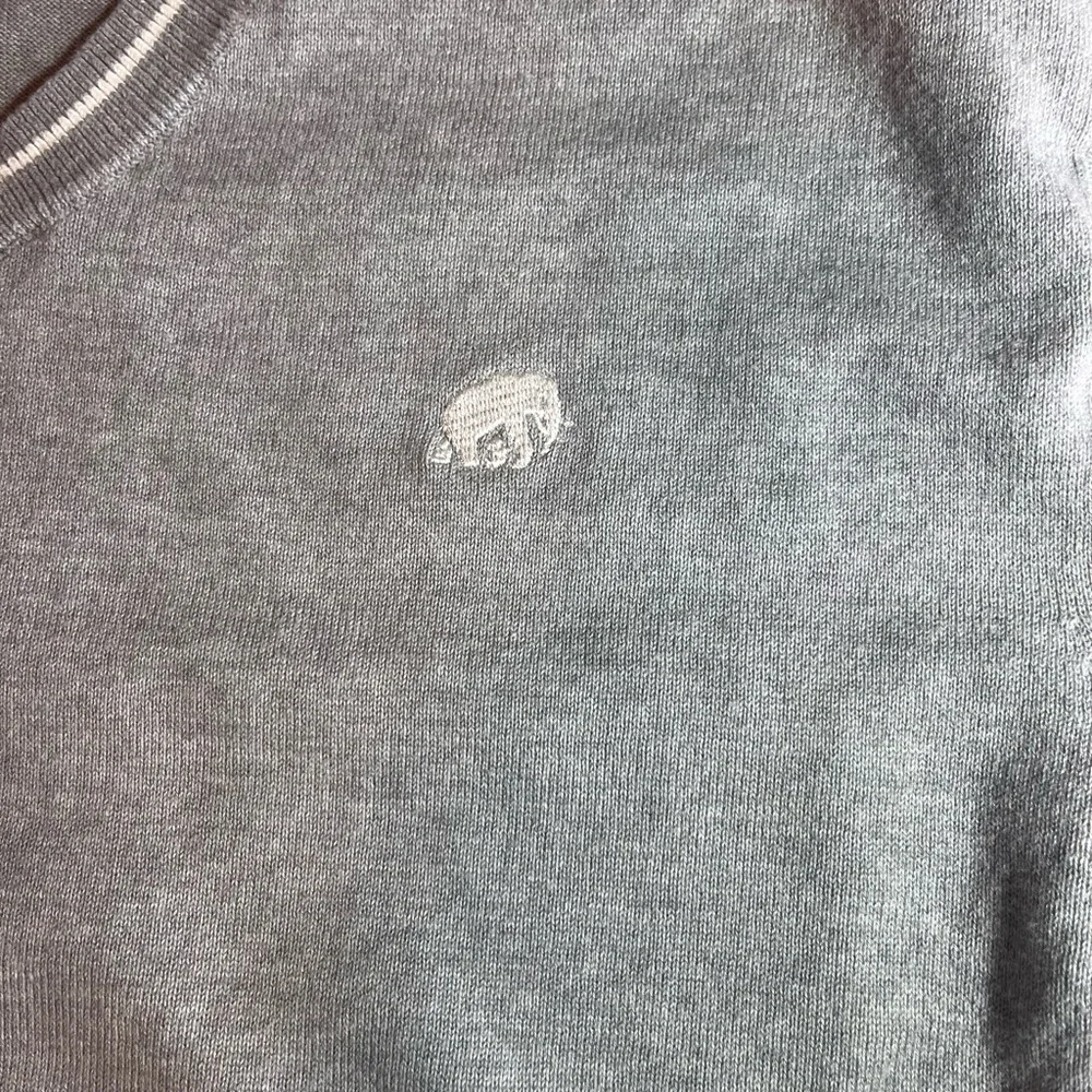 Banana Republic Sweater Mens XXL Gray V-Neck Sleeveless Cotton Golf, Preppy
